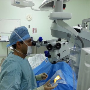 Mr Sid Goel in the operating theatre